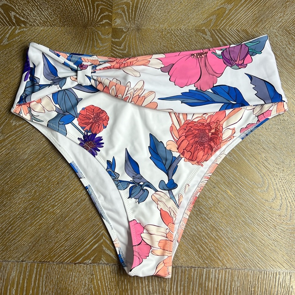 CUPSHE Plus Size Floral High Waisted Swim Bikini Bottoms XXL
